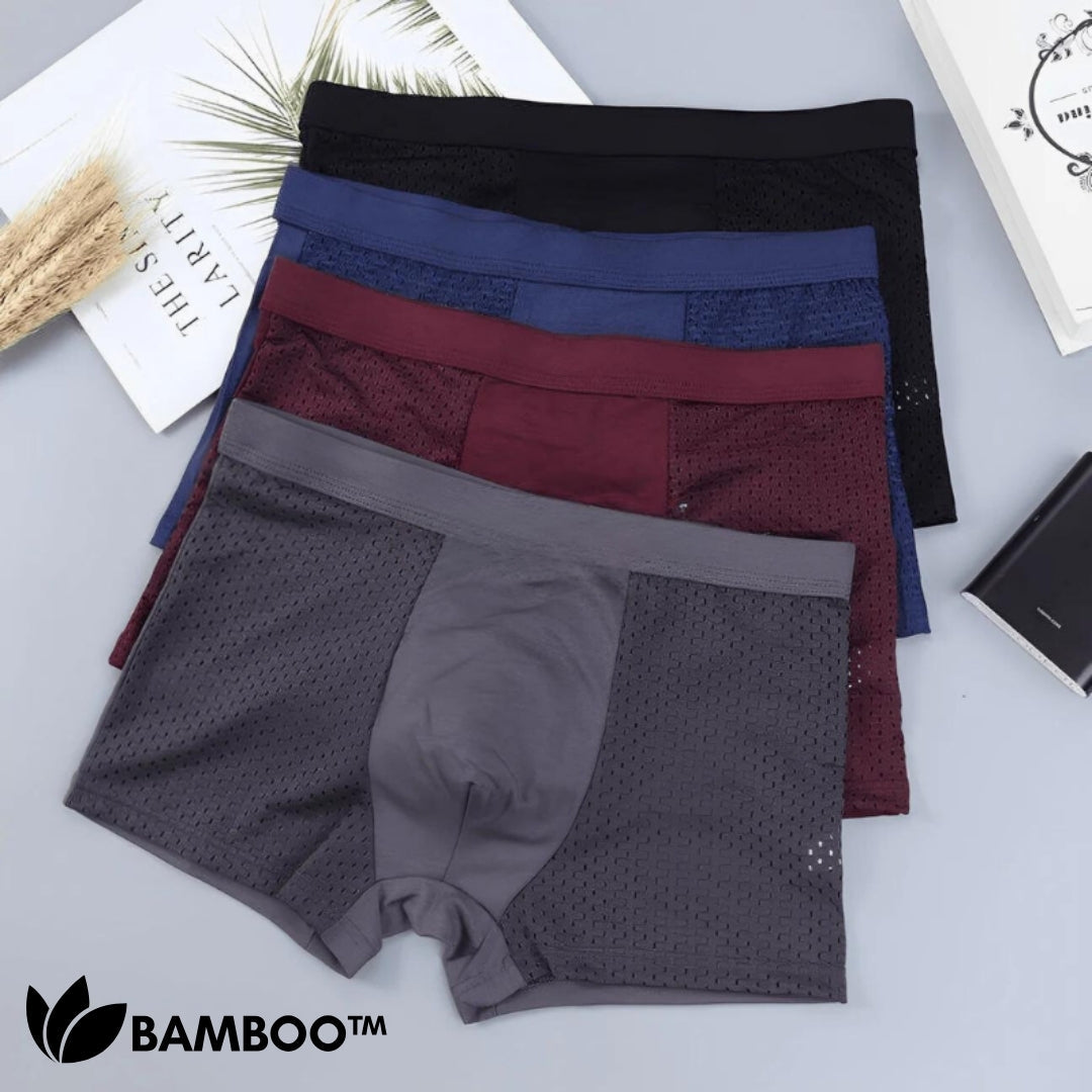 Herenbboxer Bamboevezel 95% Ademend & Zacht Onderbroek Mesh Ventilatie Thermisch Comfort Dagelijks Gebruik
