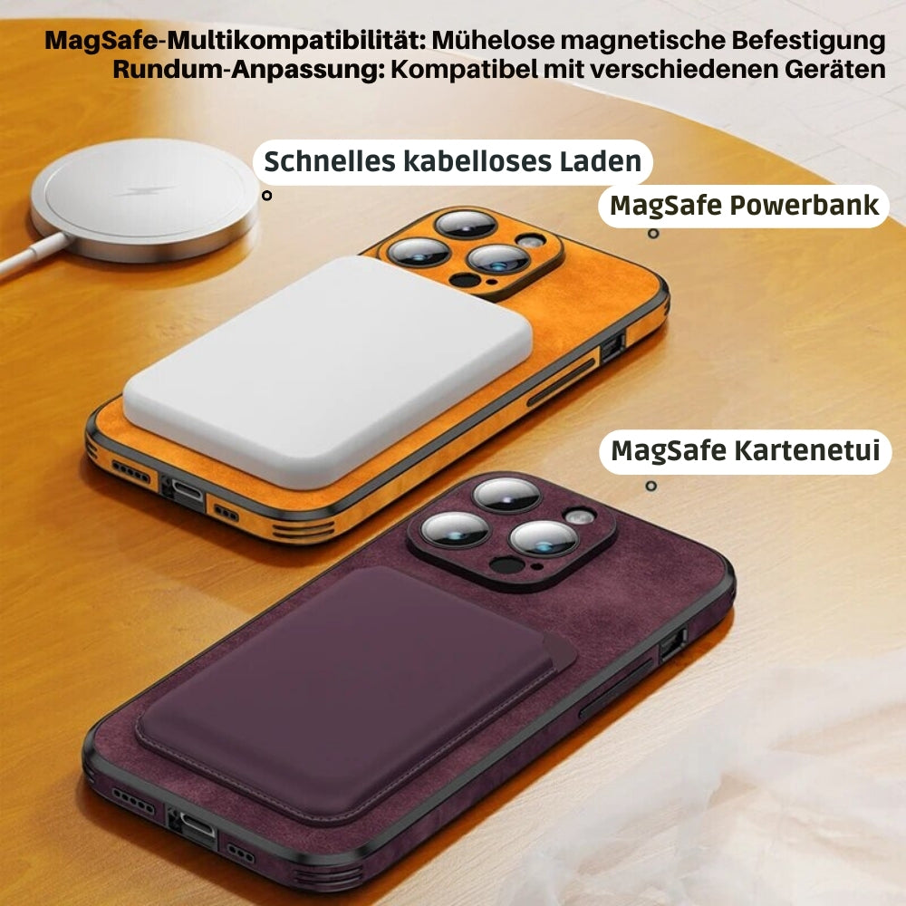 Smartphone Hoesje in Leerlook - Slank Design met Valbescheming & MagSafe-Compatibiliteit voor iPhone 16/15/14/13/12