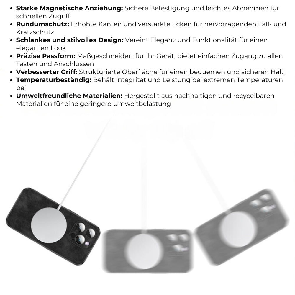 Smartphone Hoesje in Leerlook - Slank Design met Valbescheming & MagSafe-Compatibiliteit voor iPhone 16/15/14/13/12