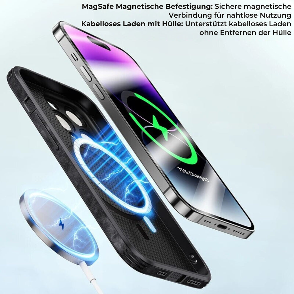 Smartphone Hoesje in Leerlook - Slank Design met Valbescheming & MagSafe-Compatibiliteit voor iPhone 16/15/14/13/12