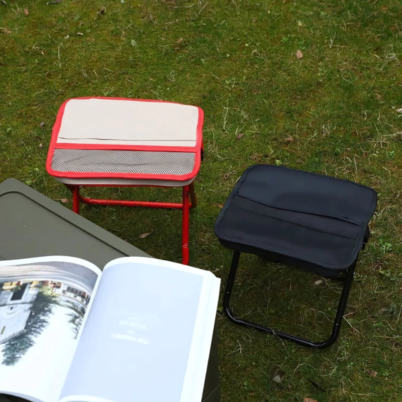 Opvouwbare Campingstoel Ultralight met Draagriem Zwart Khaki Rood voor Festival Outdoor Picknick Strand Tuin