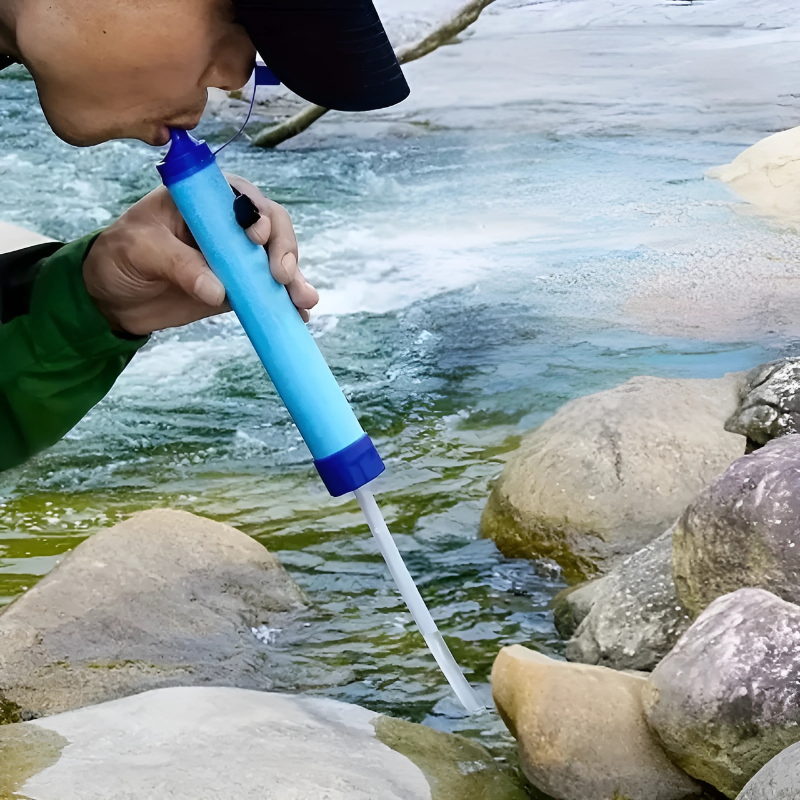 Draagbare Waterfilter 4-Staps Rietje Outdoor Camping Wandelen Noodvoorziening Ultracompact Purificatie