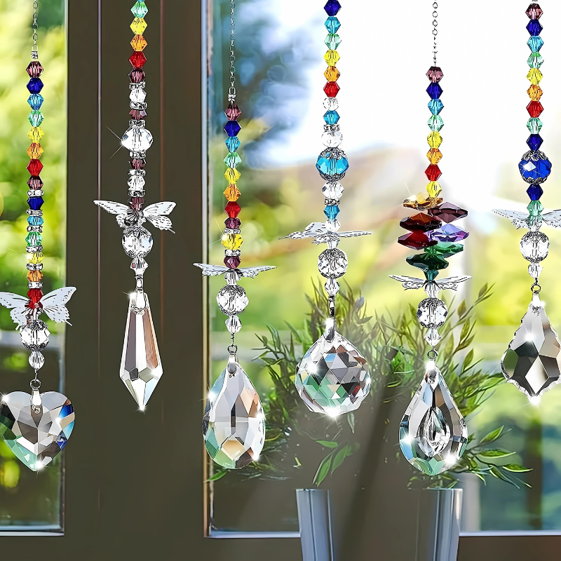 Regenboog Suncatcher Set met Kristallen Vlinders Prisma's voor Raamdecoratie Lichtreflectie Sfeervolle Woning