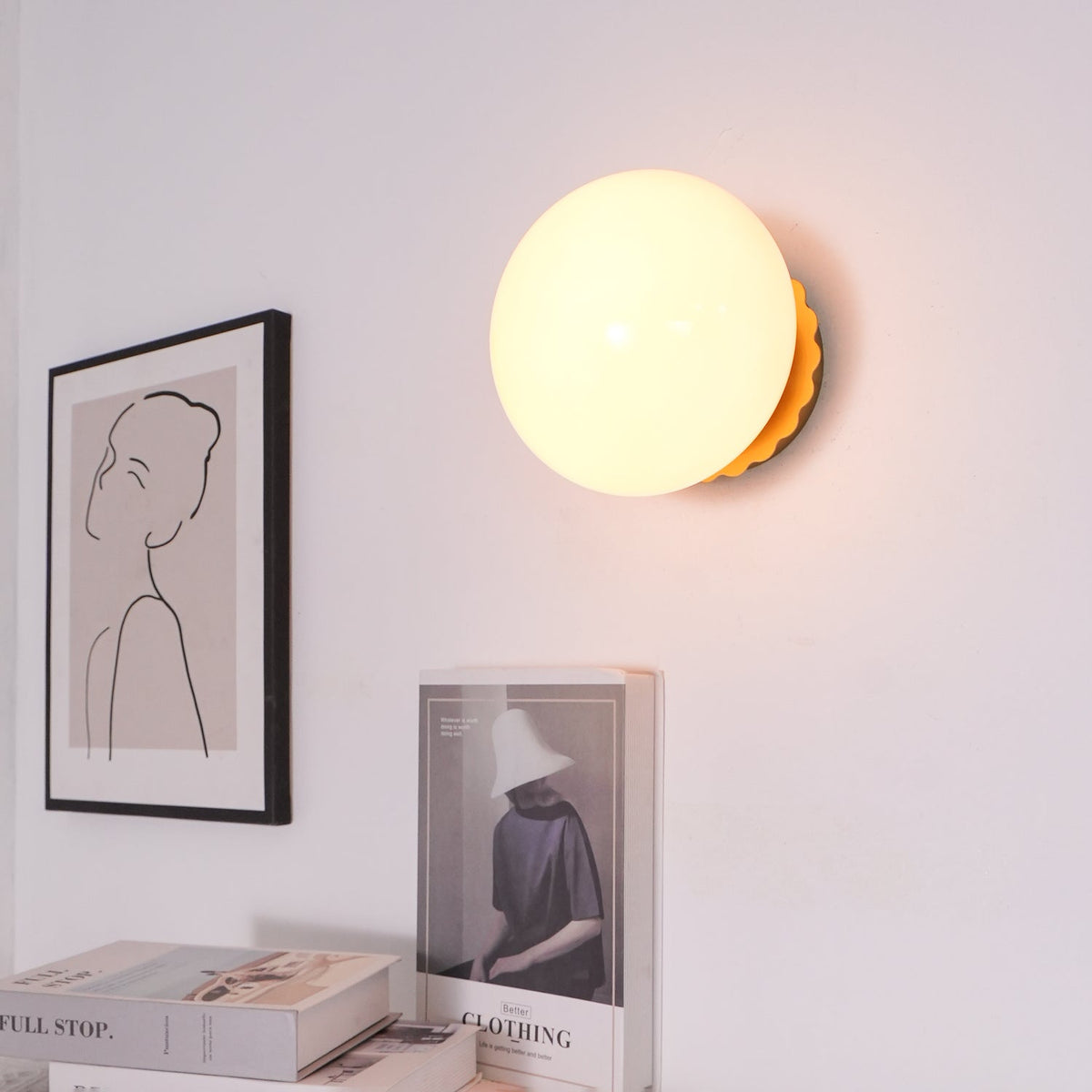 Glazen Wandlamp met Gekleurde Diffuser - Dimbare Armatuur Wand & Plafond Converteerbaar