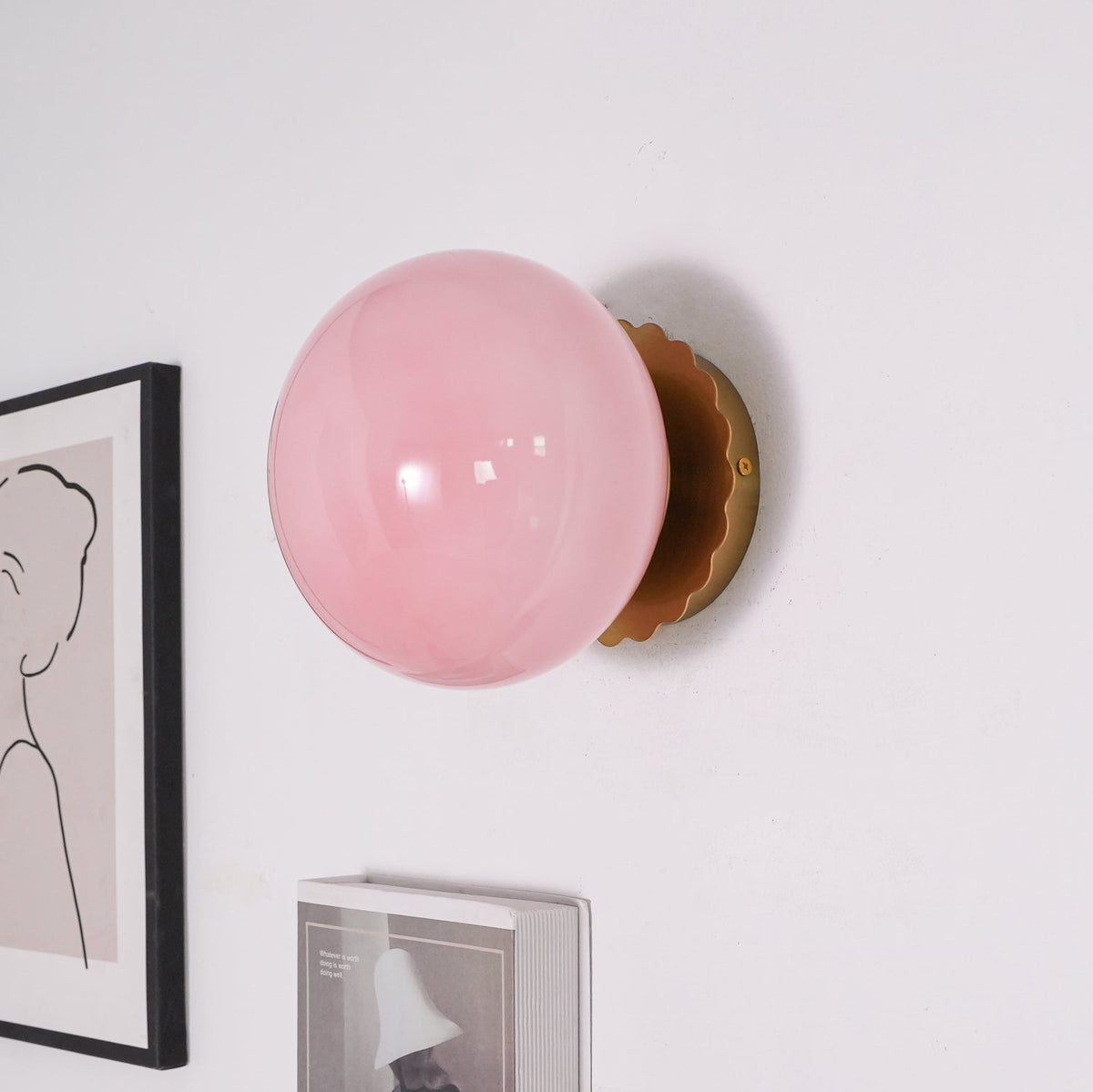 Glazen Wandlamp met Gekleurde Diffuser - Dimbare Armatuur Wand & Plafond Converteerbaar