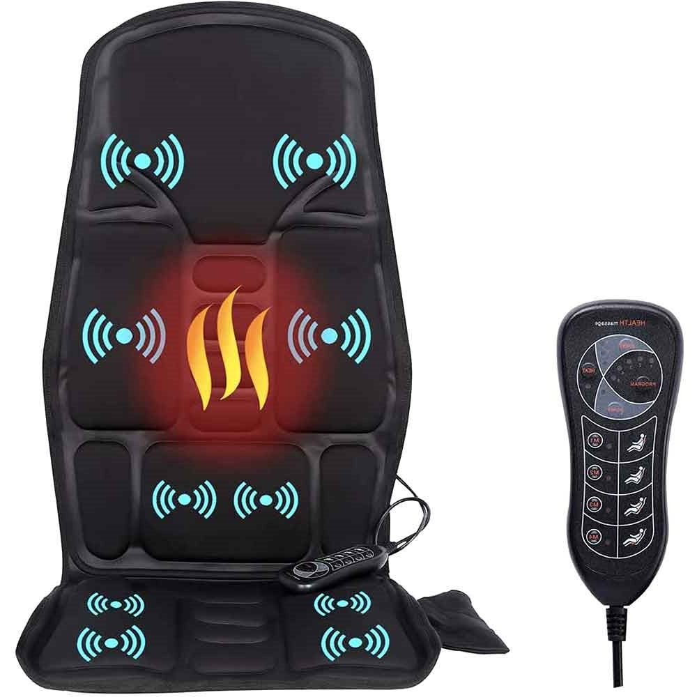 Elektrische Massagekussen met 8 Programma's Verwarmde Neksteun Shiatsu voor Stoel Auto Thuis Relaxatie