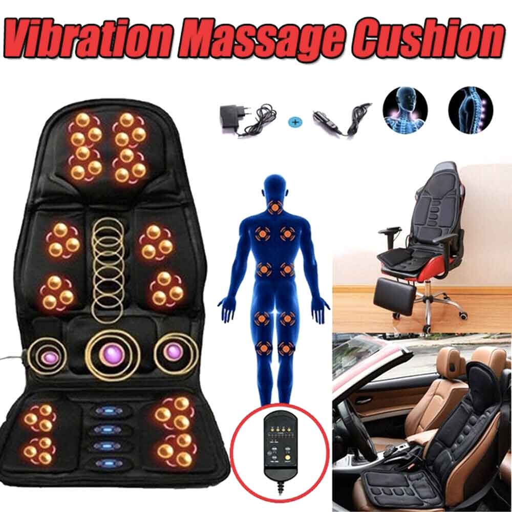 Elektrische Massagekussen met 8 Programma's Verwarmde Neksteun Shiatsu voor Stoel Auto Thuis Relaxatie