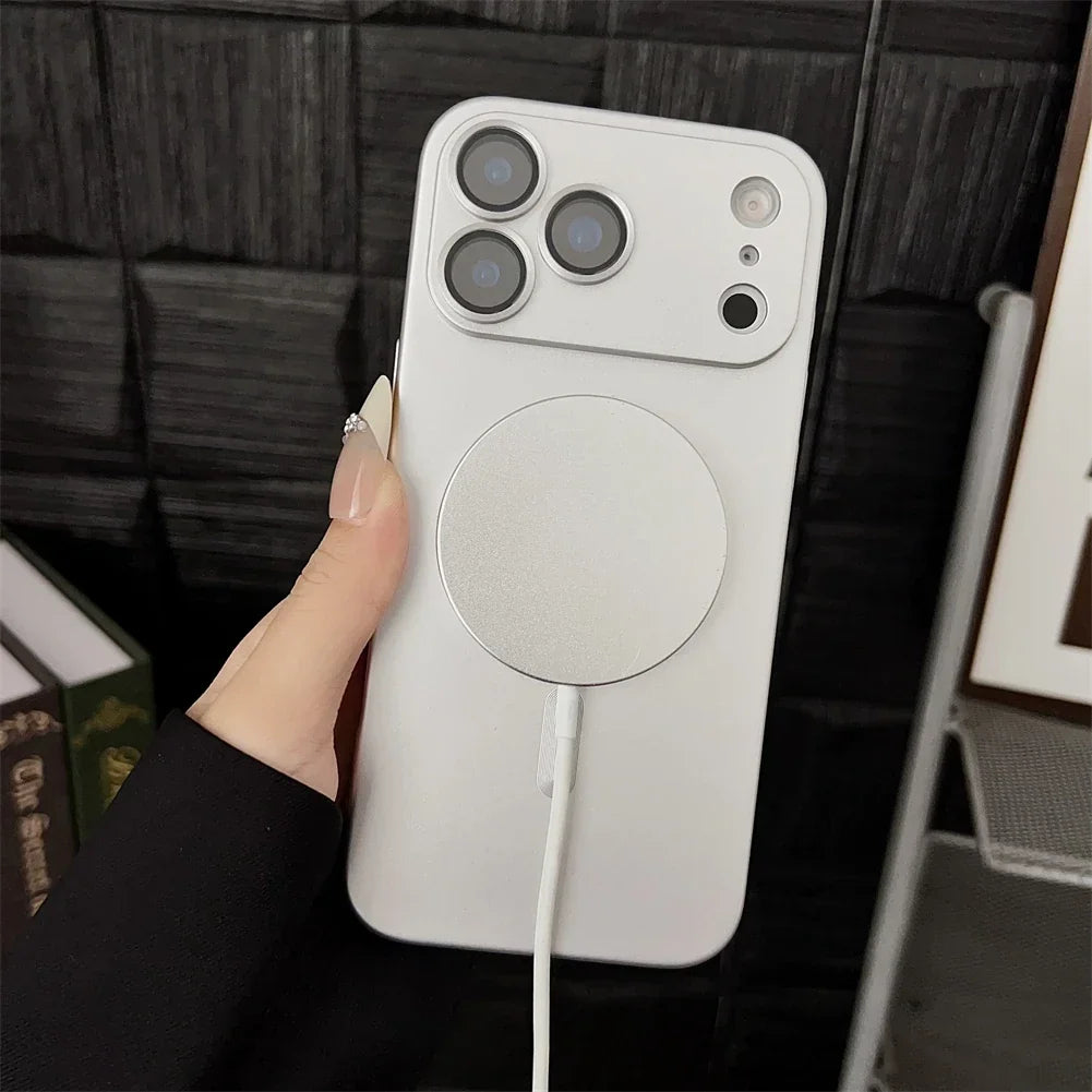 Magnetische iPhone Hoesje Mat Afwerking Camerabescherming 14 15 16 17 Pro Max Air Siliconen Telefooncase