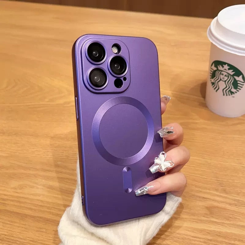 Magnetische iPhone Hoesje Mat Afwerking Camerabescherming 14 15 16 17 Pro Max Air Siliconen Telefooncase