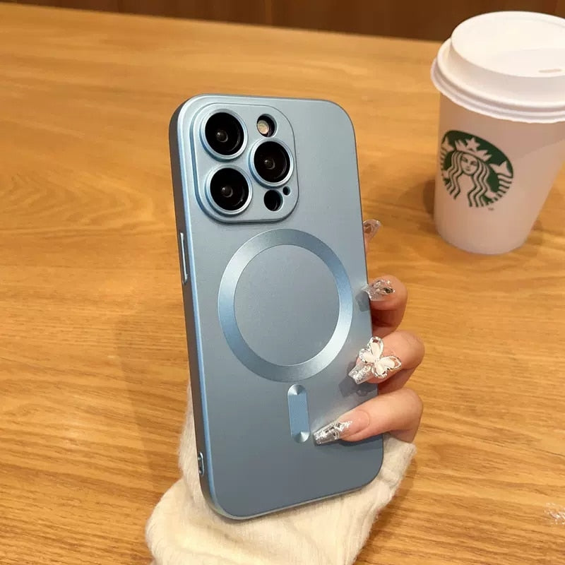 Magnetische iPhone Hoesje Mat Afwerking Camerabescherming 14 15 16 17 Pro Max Air Siliconen Telefooncase