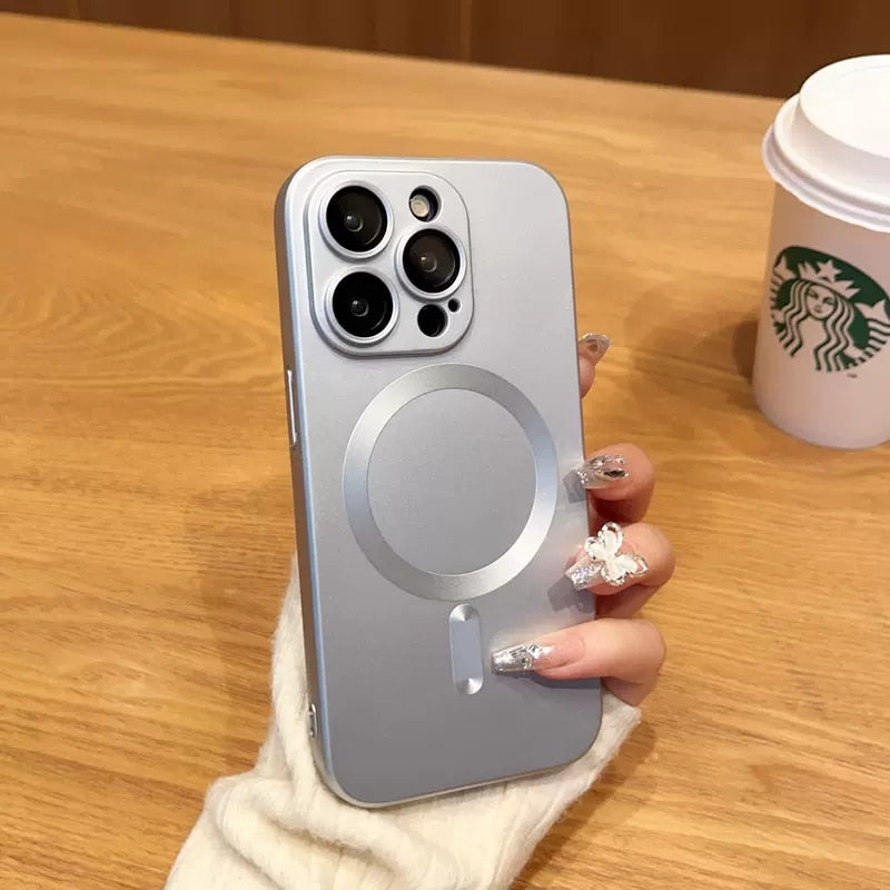 Magnetische iPhone Hoesje Mat Afwerking Camerabescherming 14 15 16 17 Pro Max Air Siliconen Telefooncase