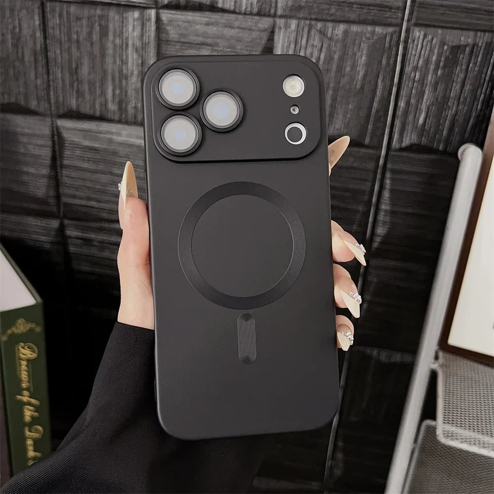 Magnetische iPhone Hoesje Mat Afwerking Camerabescherming 14 15 16 17 Pro Max Air Siliconen Telefooncase