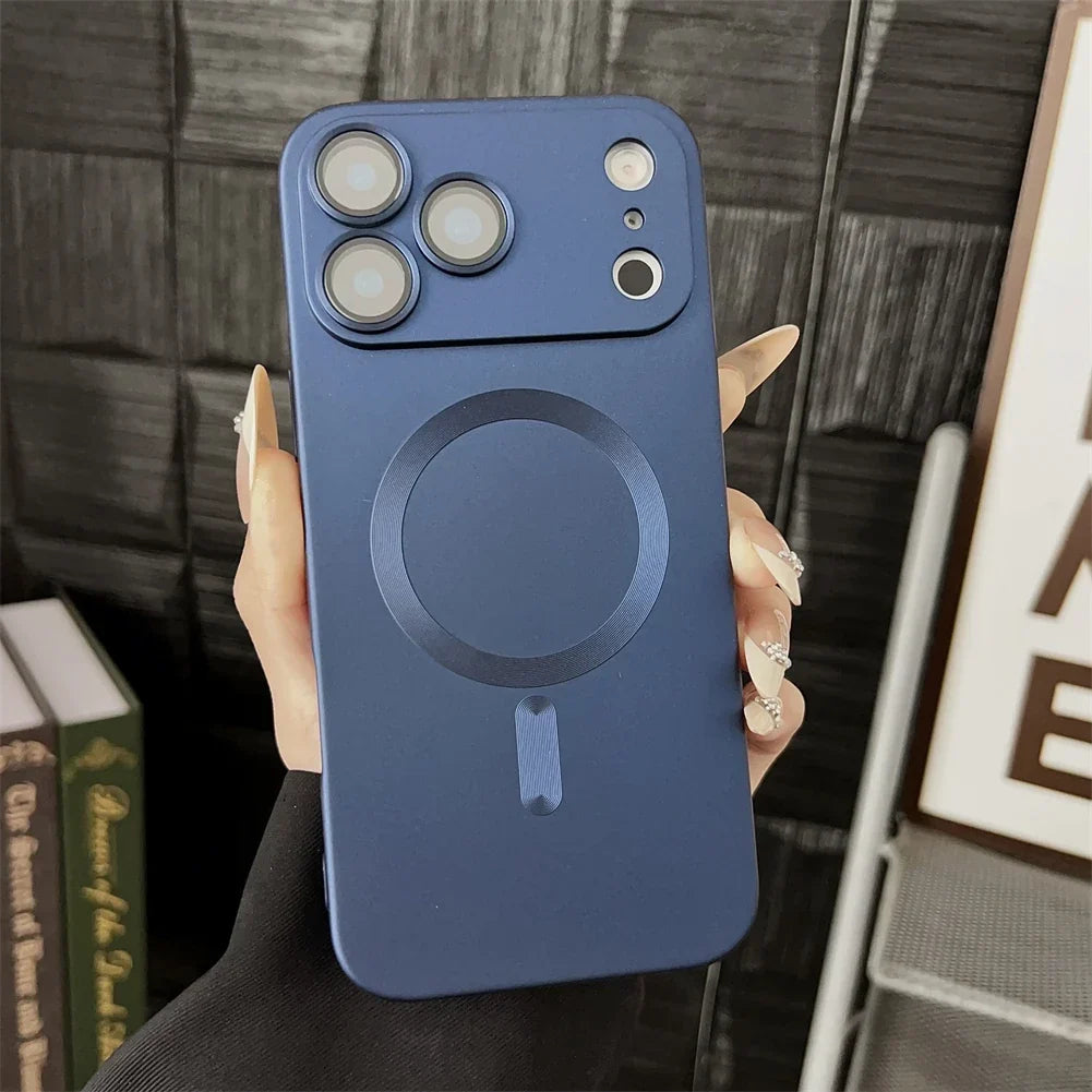 Magnetische iPhone Hoesje Mat Afwerking Camerabescherming 14 15 16 17 Pro Max Air Siliconen Telefooncase