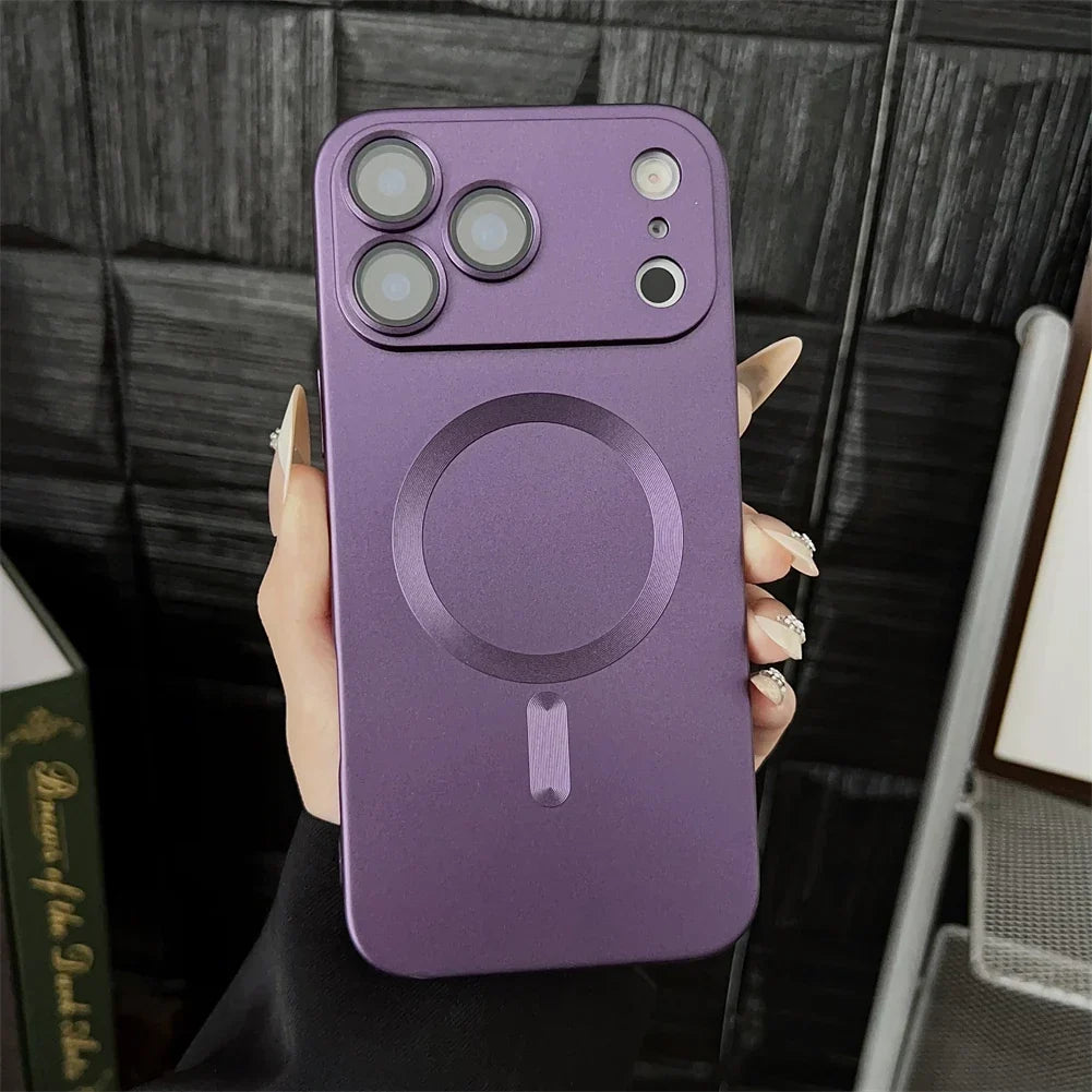 Magnetische iPhone Hoesje Mat Afwerking Camerabescherming 14 15 16 17 Pro Max Air Siliconen Telefooncase