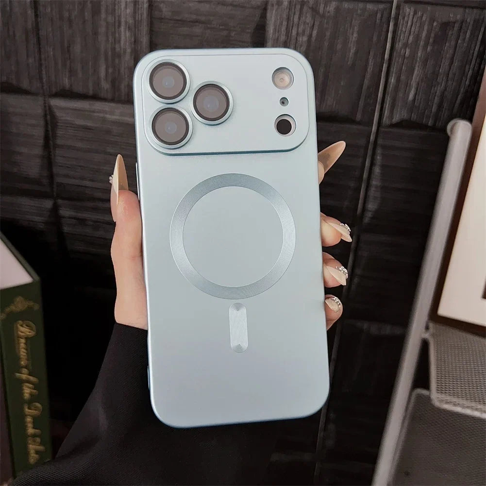 Magnetische iPhone Hoesje Mat Afwerking Camerabescherming 14 15 16 17 Pro Max Air Siliconen Telefooncase