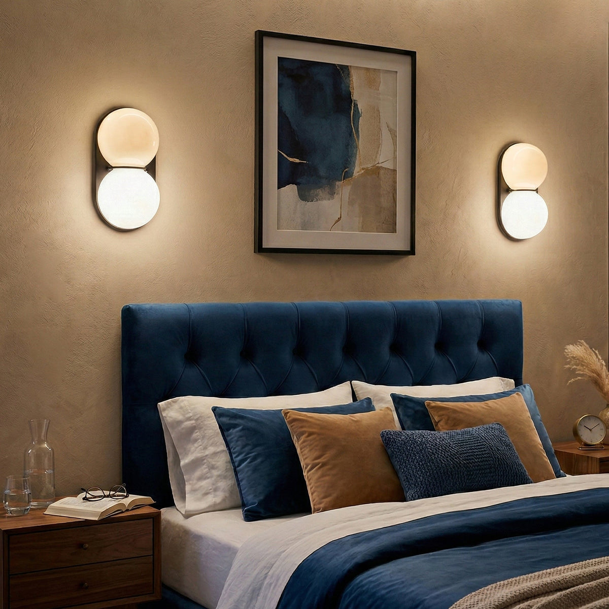 Moderne Dubbele Glazen Wandlamp - Speelse Verlichting met Gekleurde Glazen voor Slaapkamer & Kinderkamer