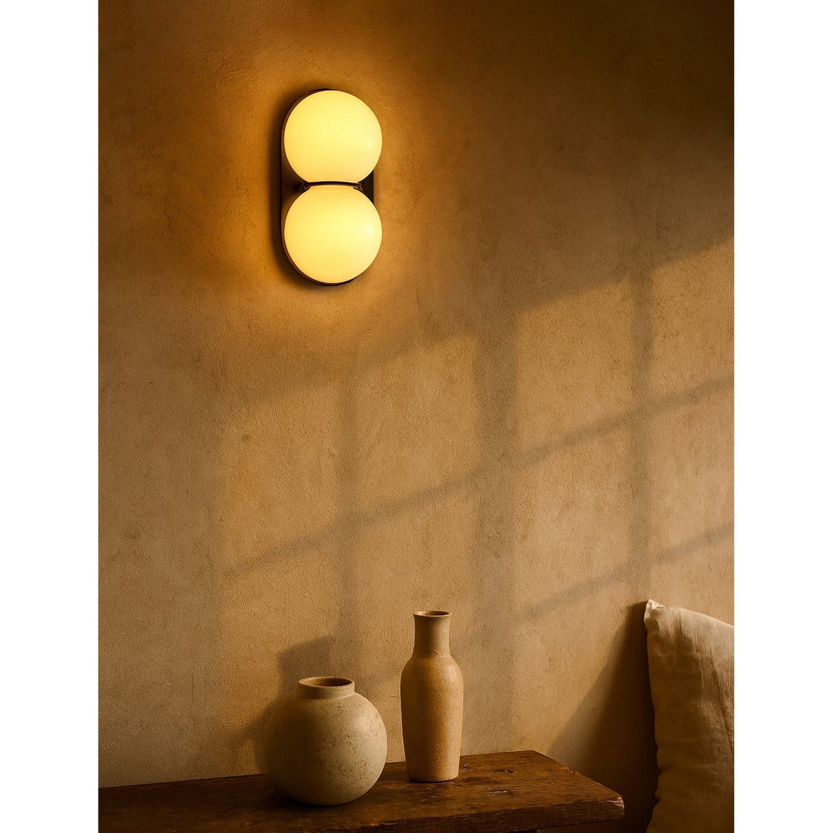 Moderne Dubbele Glazen Wandlamp - Speelse Verlichting met Gekleurde Glazen voor Slaapkamer & Kinderkamer