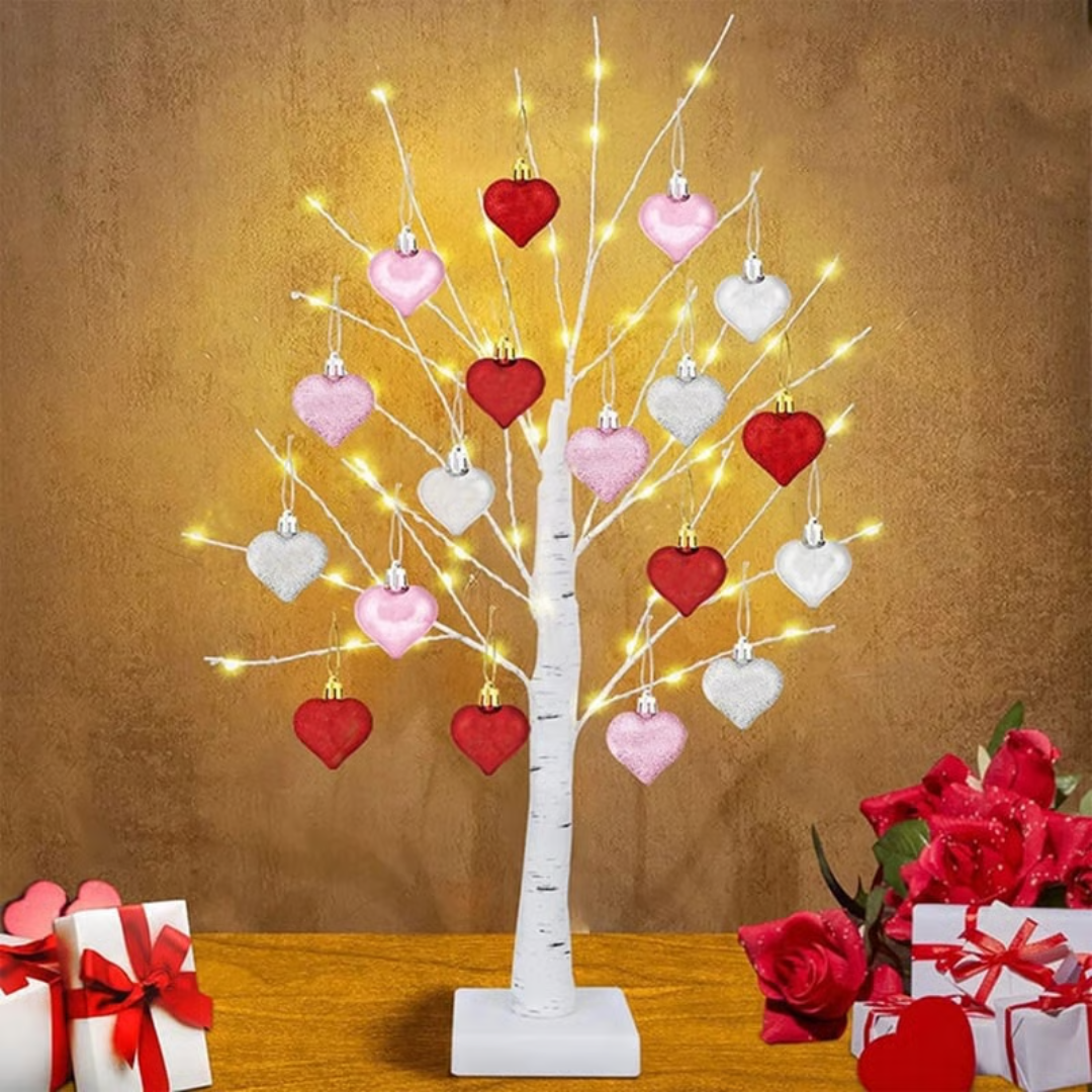 LED Berkenboom 60cm Warmwit Licht Hart Decoratie Sfeerlamp Tafel Decoratieve Verlichting Woonkamer Interieur