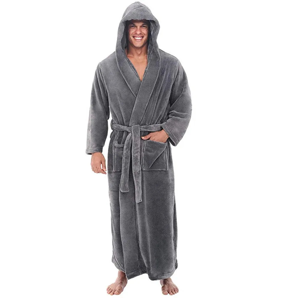 Badjas met Capuchon voor Heren - Zachte Pluche Ochtendjas in Relaxed Fit voor Warmte en Comfort