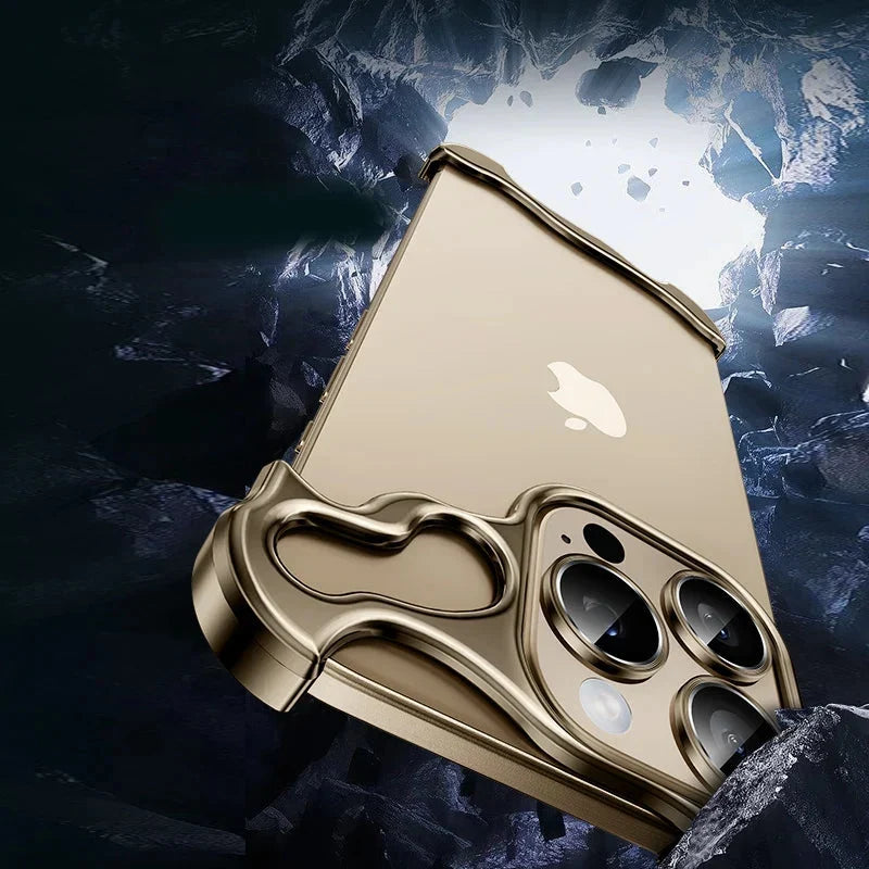 Randloos Aluminium iPhone Hoesje Minimalistisch Design Anti-Kras Bescherming 7 Kleuren 12 13 14 15 16 17 Pro Max