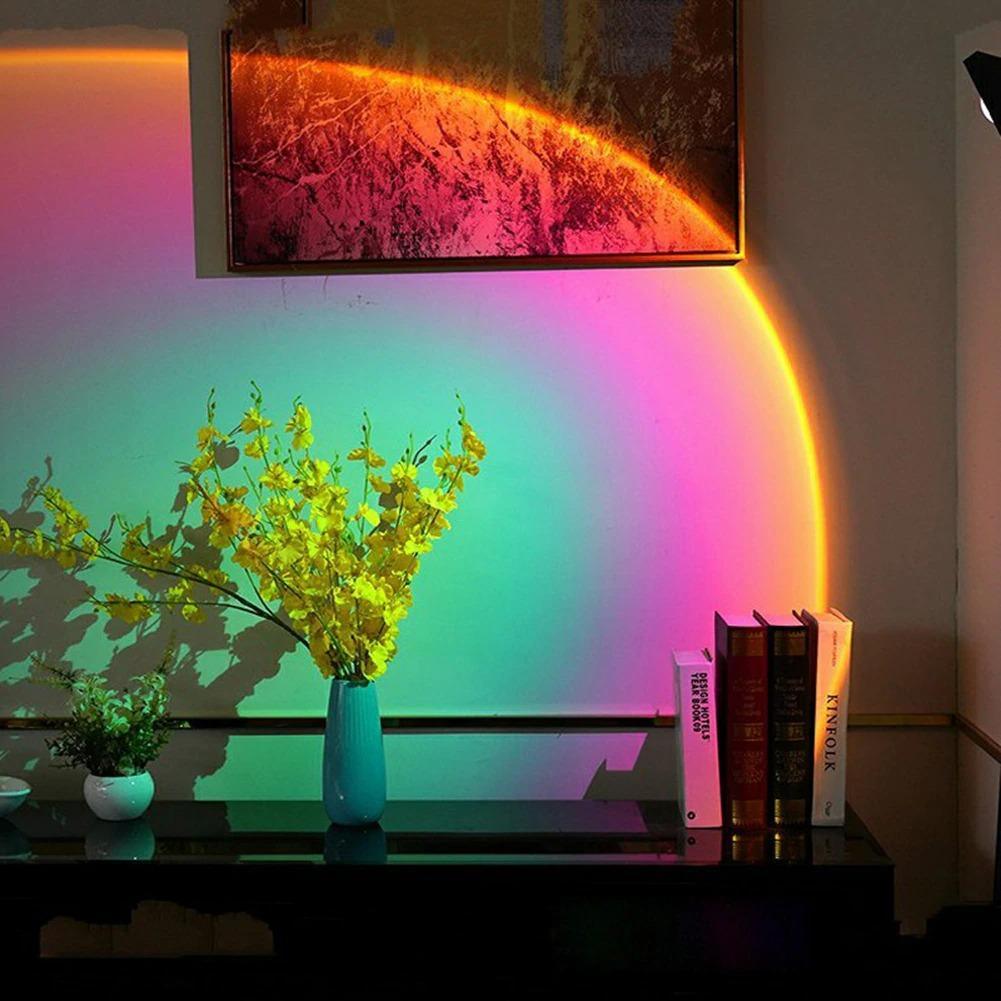 Tafellamp met Projectie Zonsondergang Sfeerlicht LED Dimbaar Nachtlampje voor Slaapkamer Woonkamer Sfeer