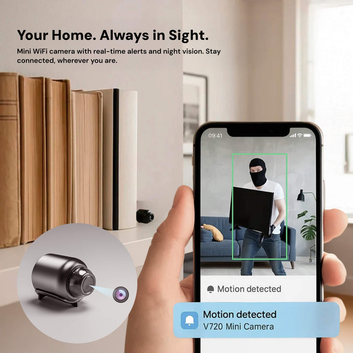 Compacte Bewakingscamera met Audio & Nachtzicht - WiFi & Hotspot