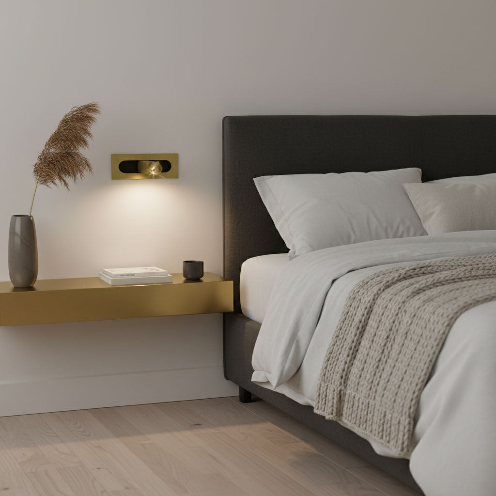 LED wandlamp met verborgen schakelaar - druk in, druk uit - verstelbare kop voor leeslicht naast bed