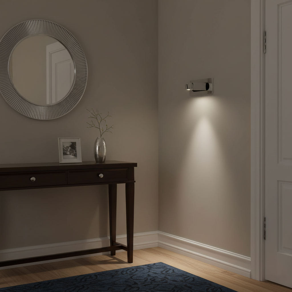 LED wandlamp met verborgen schakelaar - druk in, druk uit - verstelbare kop voor leeslicht naast bed