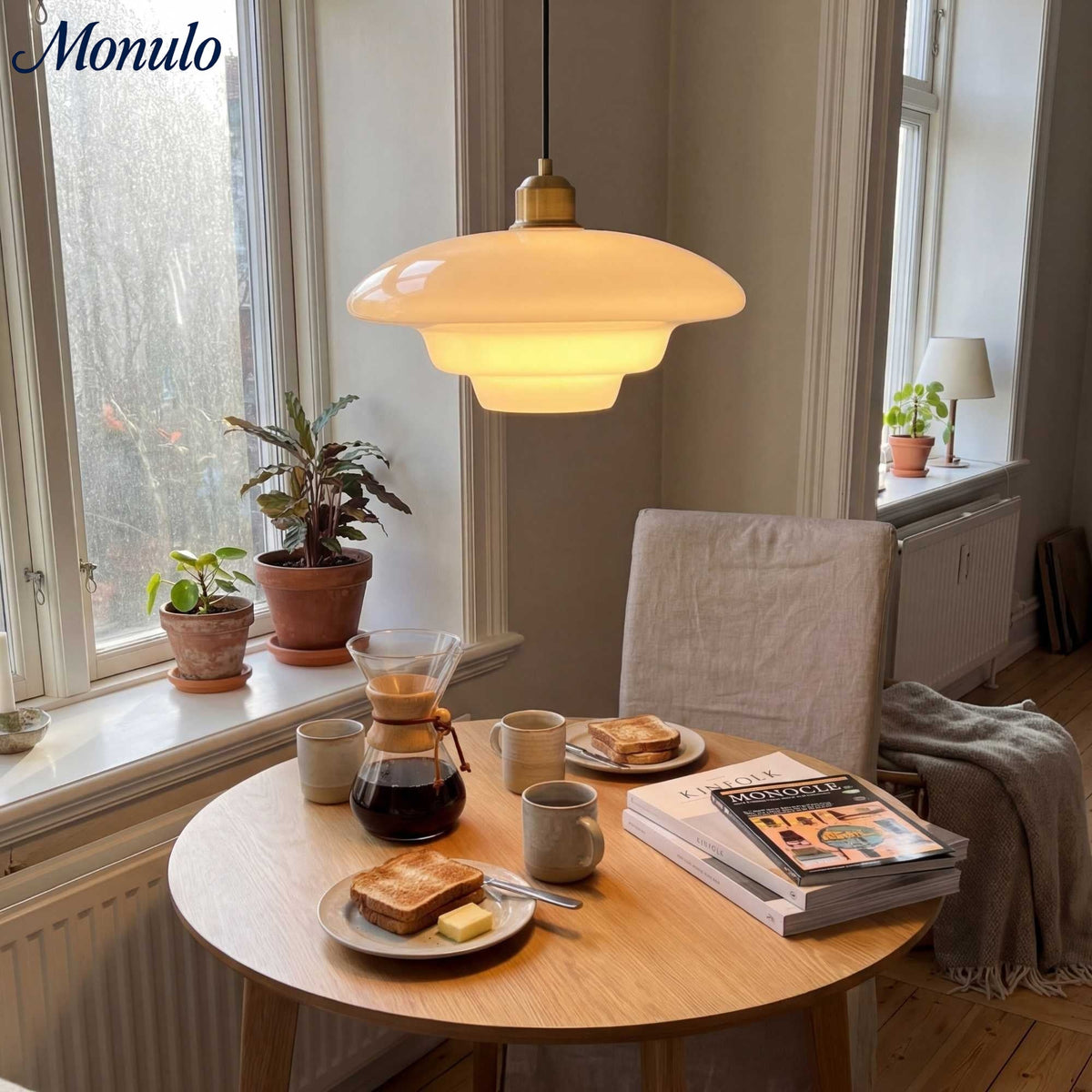 Glazen Hanglamp met Gelaagd Design - Melkwit Matglas voor Eetkamer en Woonkamer