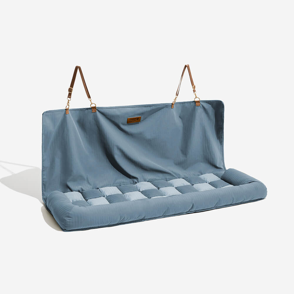 Hondenautobed Opvouwbare Reismat Lounge Stijl met Verhoogde Rand voor Grote Honden Chessboard Lounge