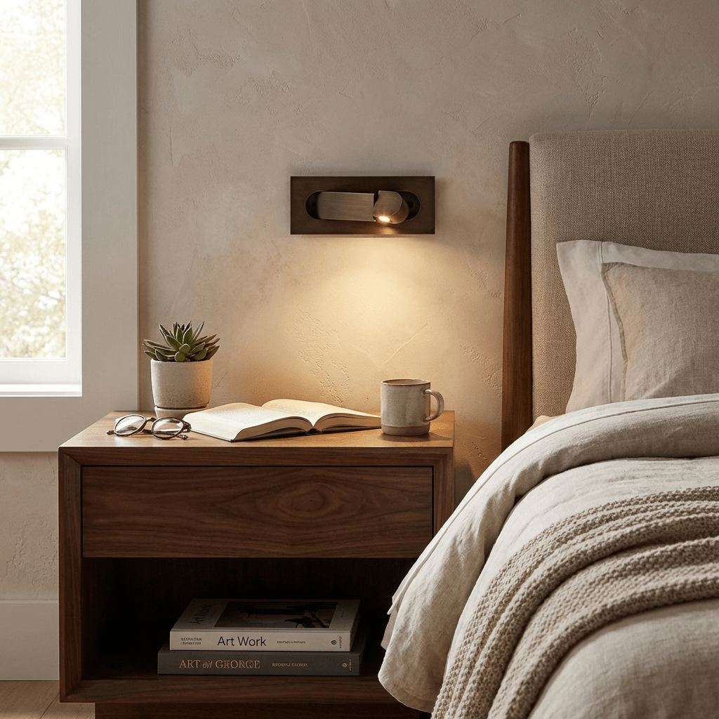 LED wandlamp met verborgen schakelaar - druk in, druk uit - verstelbare kop voor leeslicht naast bed