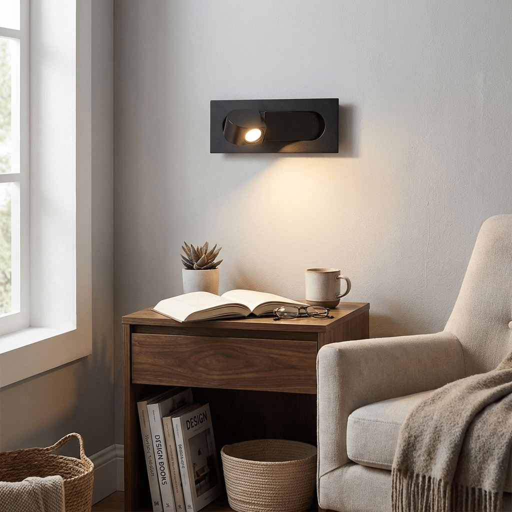 LED wandlamp met verborgen schakelaar - druk in, druk uit - verstelbare kop voor leeslicht naast bed