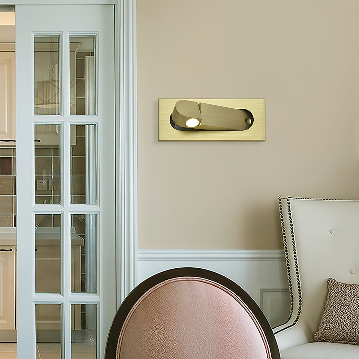 LED wandlamp met verborgen schakelaar - druk in, druk uit - verstelbare kop voor leeslicht naast bed