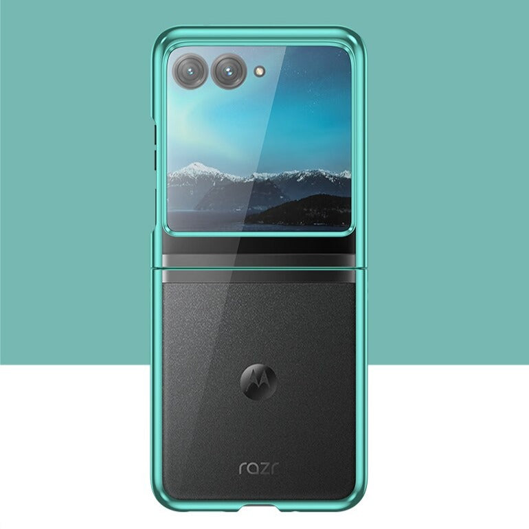 Opvouwbare Smartphone Hoesje Transparant TPU Metalen Randen Scharnierbescherming Krasbestendig Beschermhoes