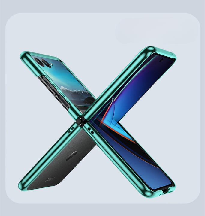 Opvouwbare Smartphone Hoesje Transparant TPU Metalen Randen Scharnierbescherming Krasbestendig Beschermhoes