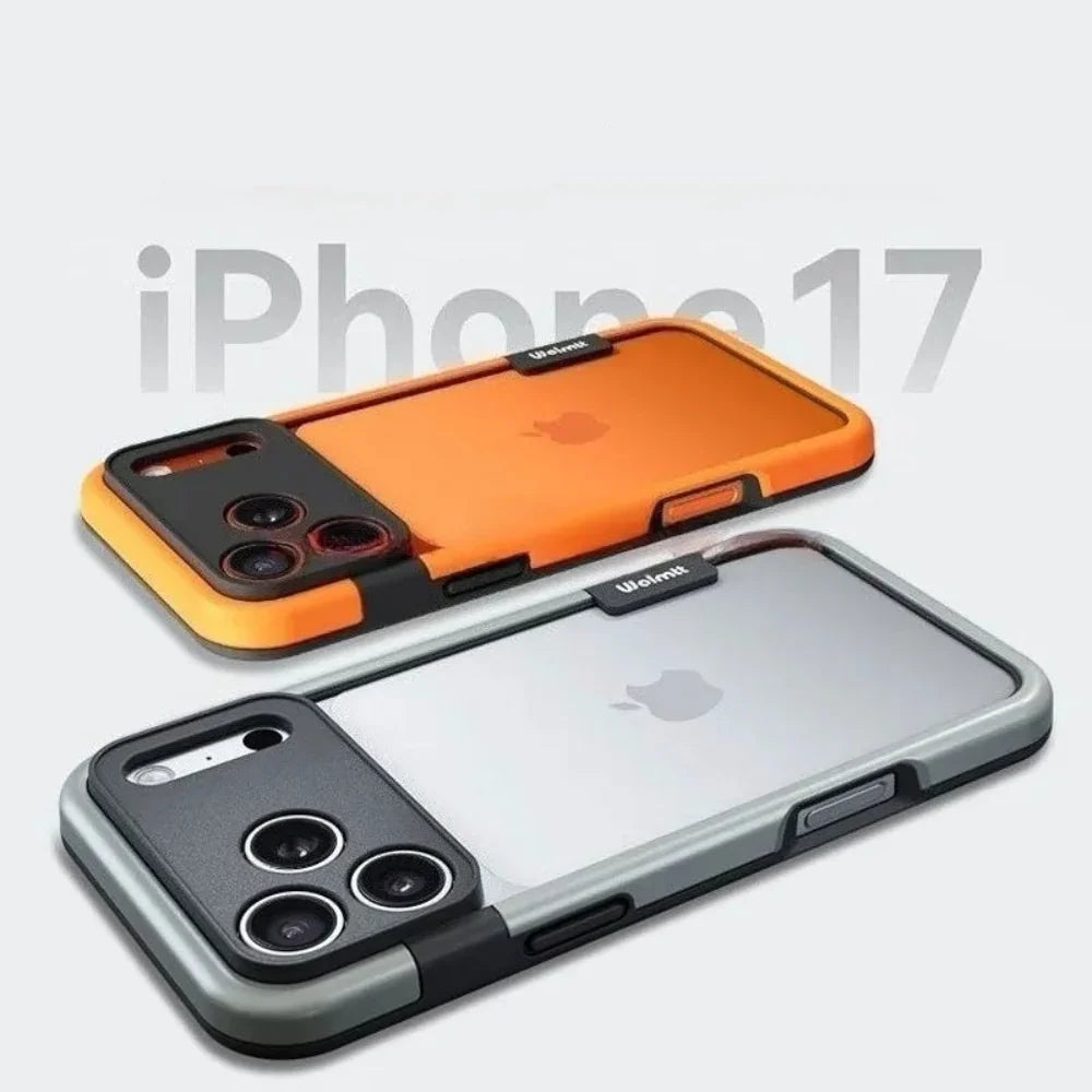 Tweekleurige Siliconen iPhone Bumper Case met Camerarand Bescherming Shockproof Hoesje voor iPhone 13-17