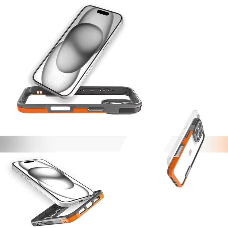 Tweekleurige Siliconen iPhone Bumper Case met Camerarand Bescherming Shockproof Hoesje voor iPhone 13-17