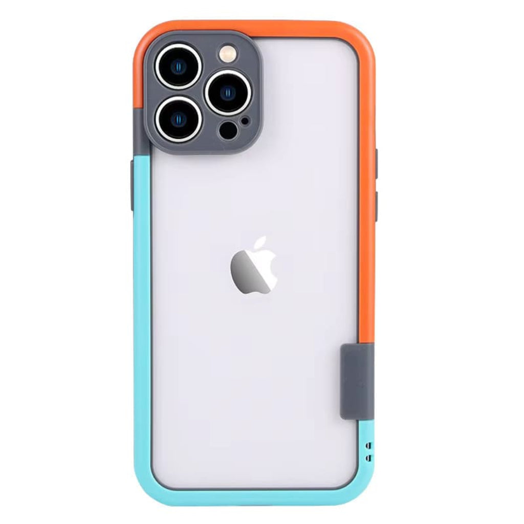 Tweekleurige Siliconen iPhone Bumper Case met Camerarand Bescherming Shockproof Hoesje voor iPhone 13-17