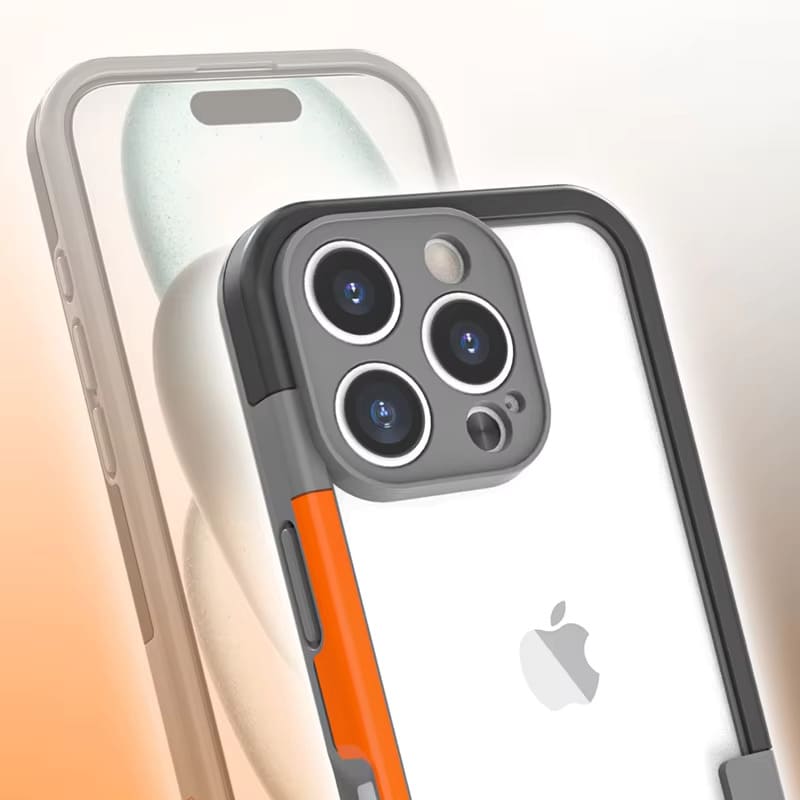 Tweekleurige Siliconen iPhone Bumper Case met Camerarand Bescherming Shockproof Hoesje voor iPhone 13-17