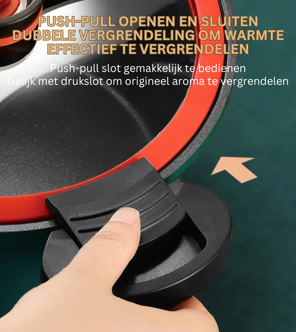 Snelkookpan met Anti-aanbaklaag - Gezond & Snel Koken - Snelkookfunctie & Langzaam Koken - Voedingsstoffen Behouden - 3,5L Capaciteit - Verkrijgbaar in Groen, Rood en Geel