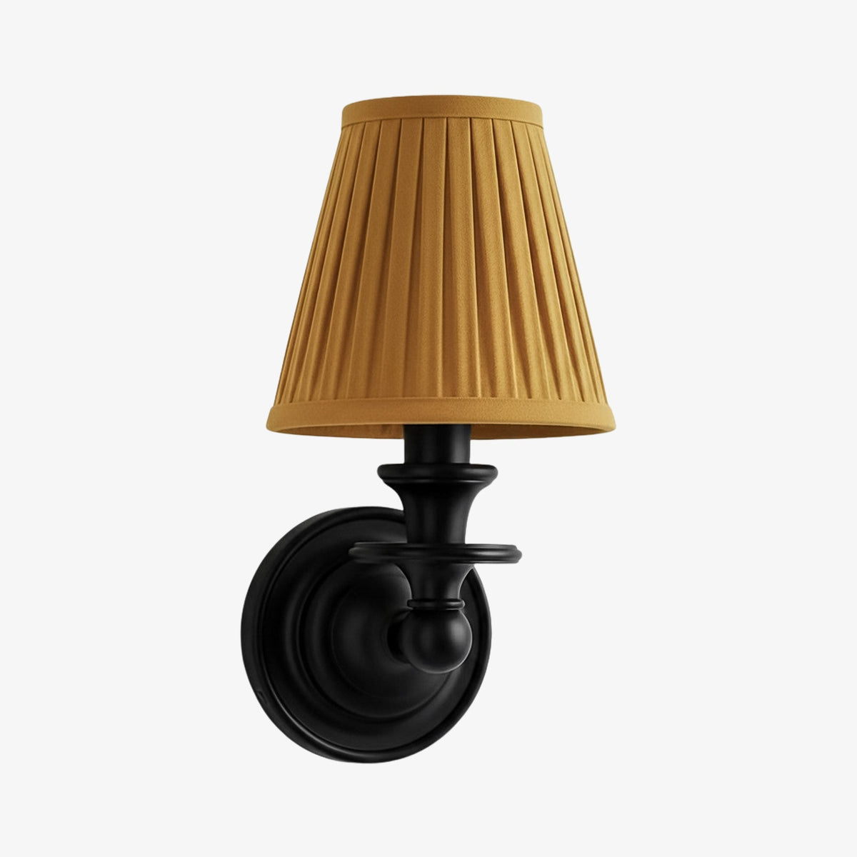 Wandlamp met stoffen kap en zwanenhalsarm - smeedijzeren armatuur met verstelbare leeslamp