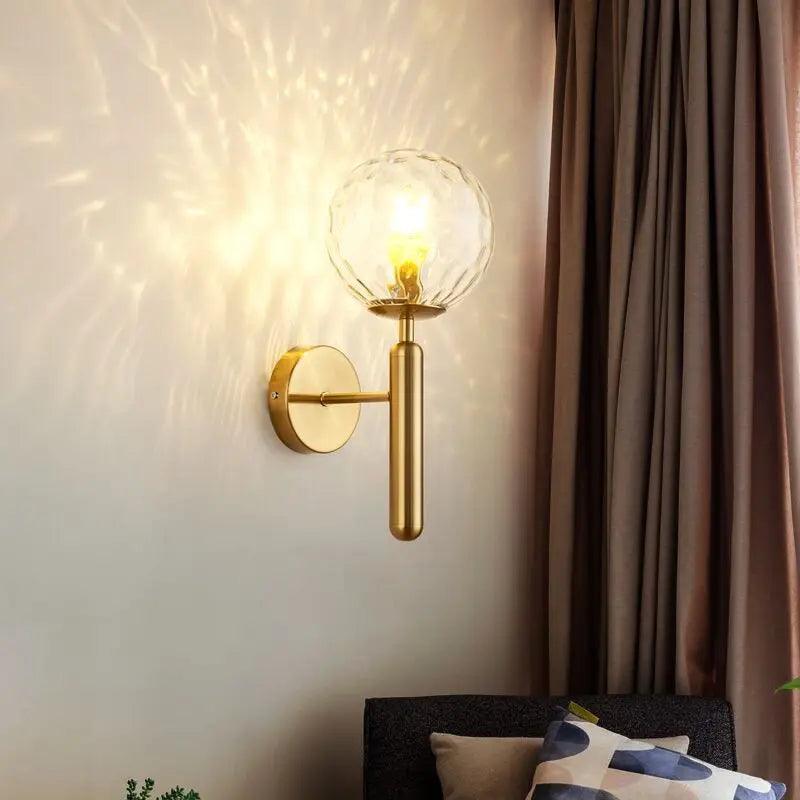 Wandlamp met glazen kap - modern design in goud of zwart met melkglas of ripple-afwerking