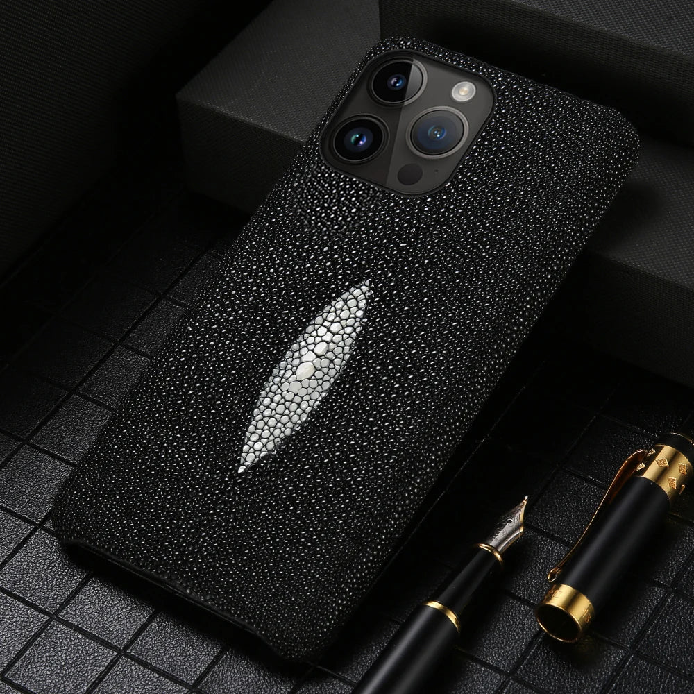 Roggenhuiden iPhone Hoesje Echt Leer Schokbestendig Bescherming Luxe Design 11 tot 17 Pro Max Air Models