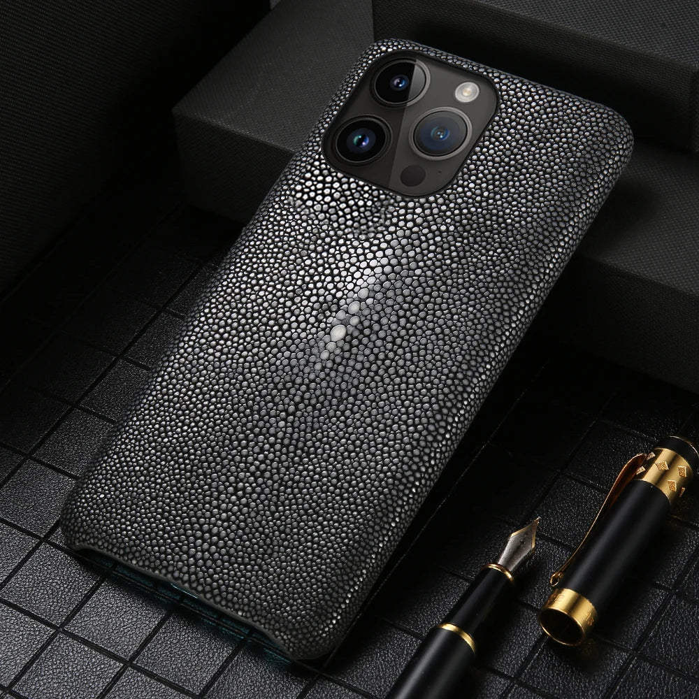 Roggenhuiden iPhone Hoesje Echt Leer Schokbestendig Bescherming Luxe Design 11 tot 17 Pro Max Air Models