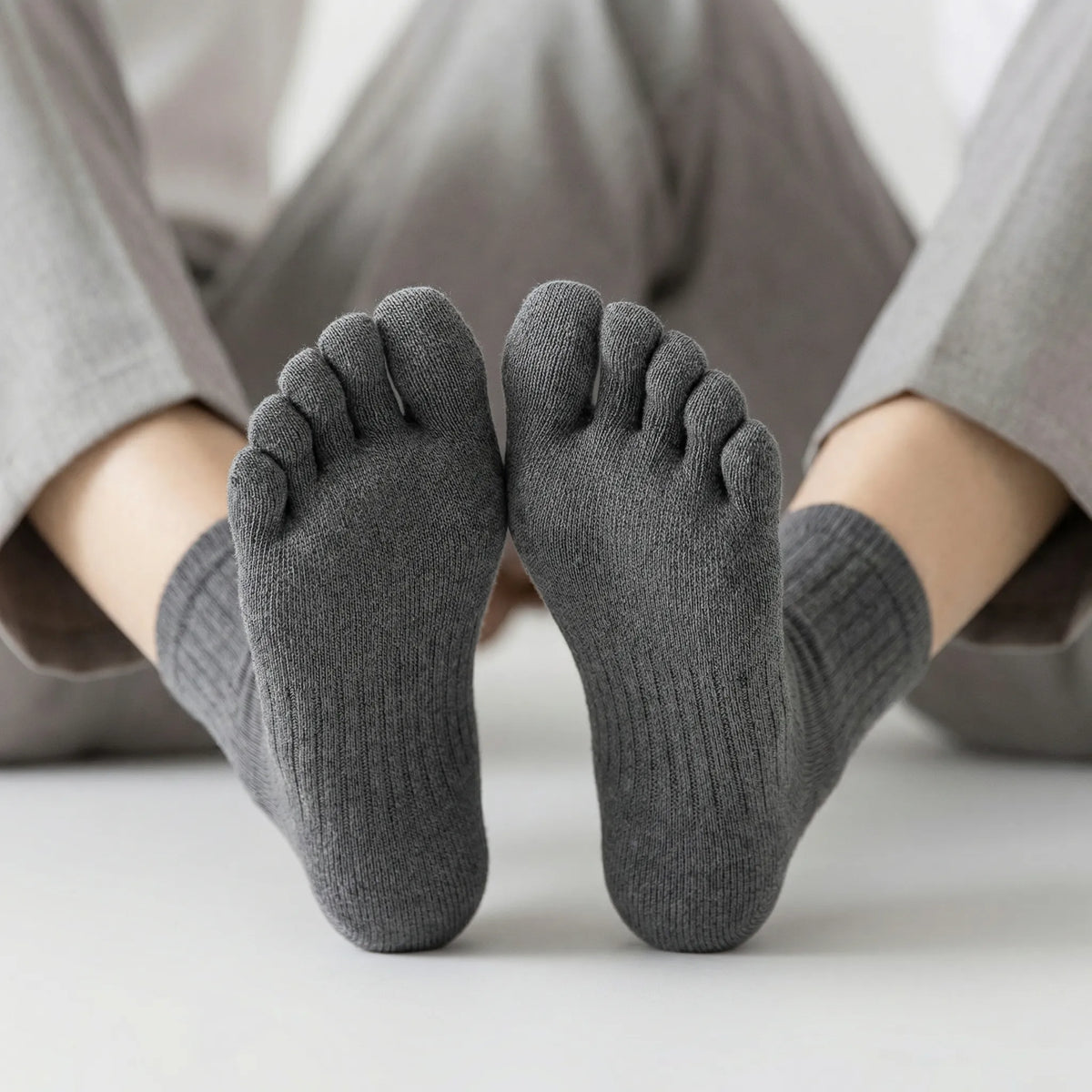 Onzichtbare Antislip Teensokken met Vijf Teencompartimenten - Blijft Op Zijn Plaats in Iedere Schoen
