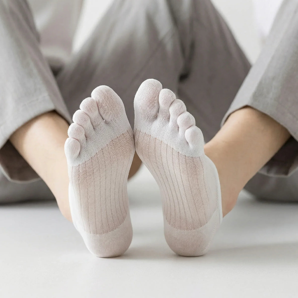 Onzichtbare Antislip Teensokken met Vijf Teencompartimenten - Blijft Op Zijn Plaats in Iedere Schoen