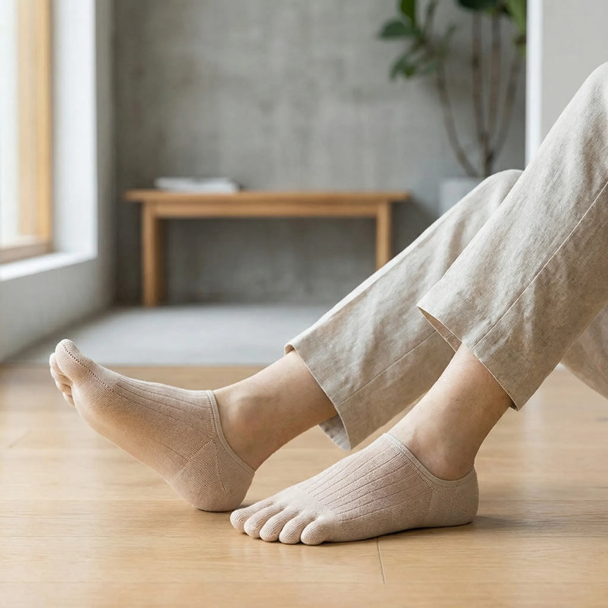 Onzichtbare Antislip Teensokken met Vijf Teencompartimenten - Blijft Op Zijn Plaats in Iedere Schoen