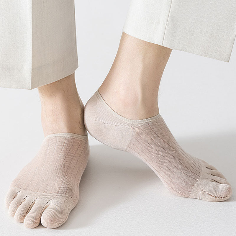Onzichtbare Antislip Teensokken met Vijf Teencompartimenten - Blijft Op Zijn Plaats in Iedere Schoen