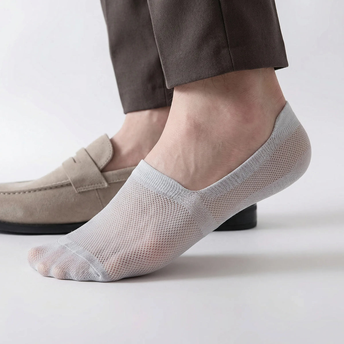 Onzichtbare Enkelsokken Met Antislipzool - No-Show Herensokken Voor Sneakers & Lage Schoenen - EU 38-46 - 6 Kleuren
