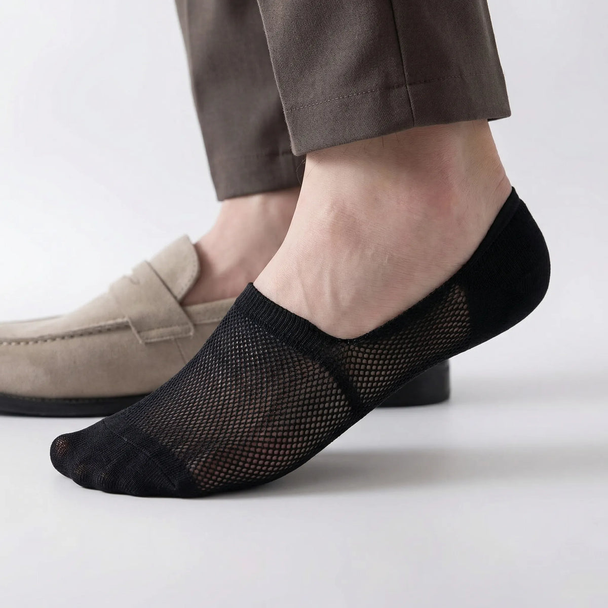 Onzichtbare Enkelsokken Met Antislipzool - No-Show Herensokken Voor Sneakers & Lage Schoenen - EU 38-46 - 6 Kleuren